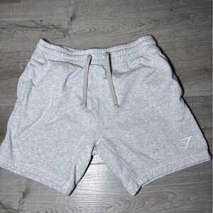 Gymshark Men's Crest 7" Slim Fit Drawstring Shorts Light Grey Marl size M